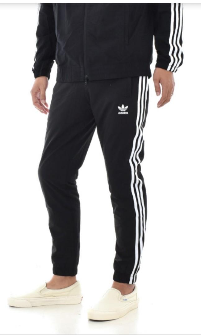 adidas three stripe track pants