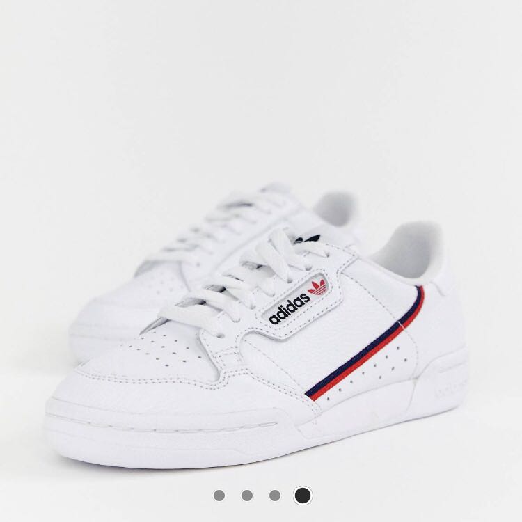 Adidas originals white continental 80 trainers hotsell