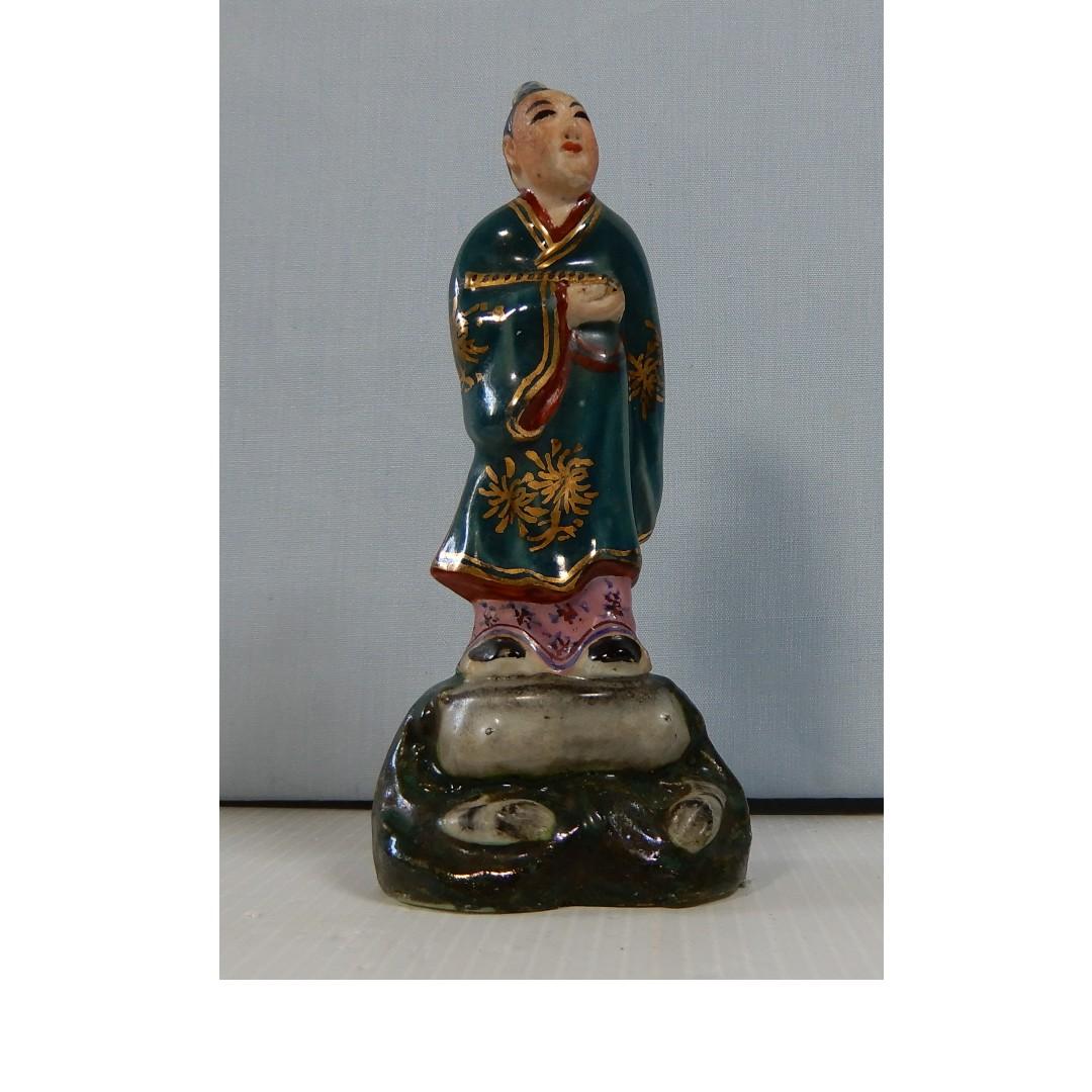 Details about   Antique Chinese Hand Painted Glazed statue of Immortal Figure 8 " Imprint mark 