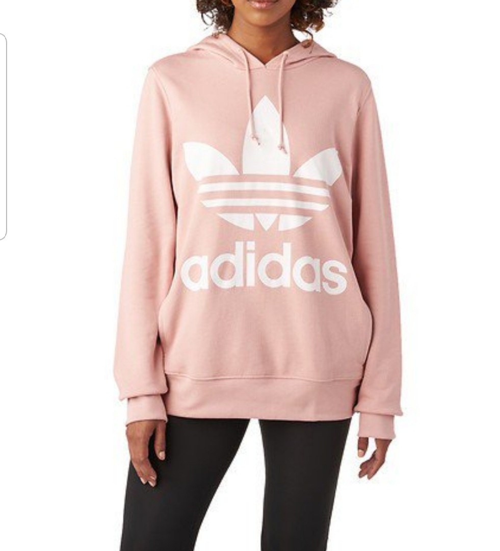 adidas pink trefoil hoodie
