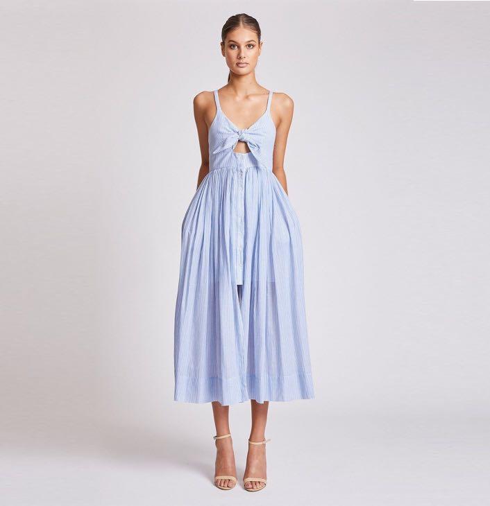 Authentic Shona Joy St Martin Tie Front Midi Dress Women s Fashion Dresses Sets Dresses on Carousell