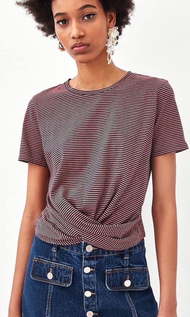 BNWOT Zara Twist-Front Crop Top, Women's Fashion, Tops, Others Tops on  Carousell