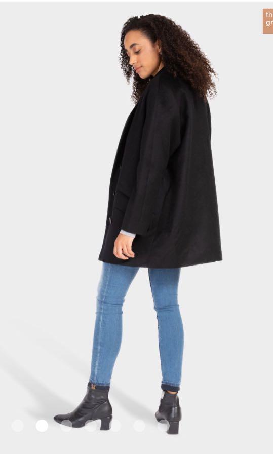 BNWT Grana Baby Alpaca Wool Blend Coat in Black