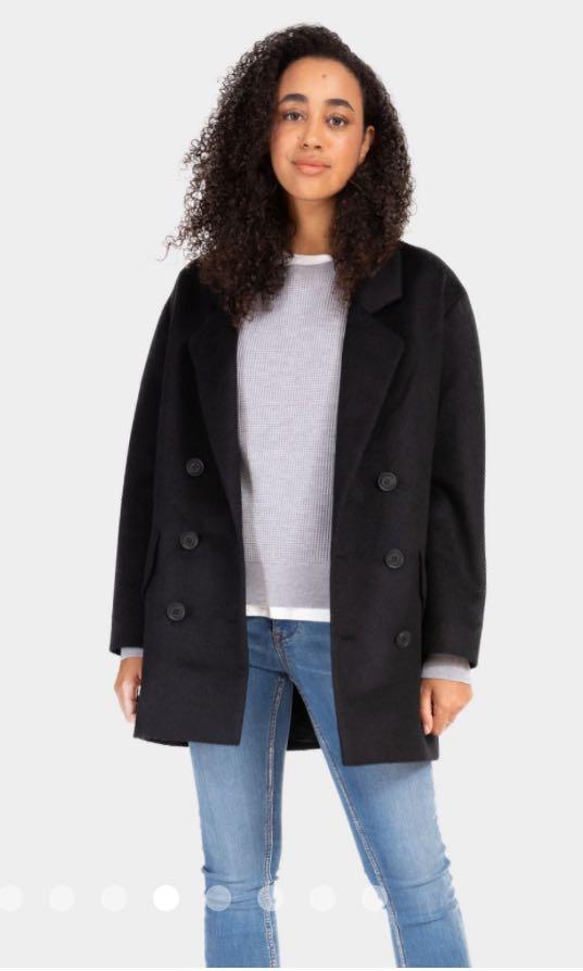BNWT Grana Baby Alpaca Wool Blend Coat in Black