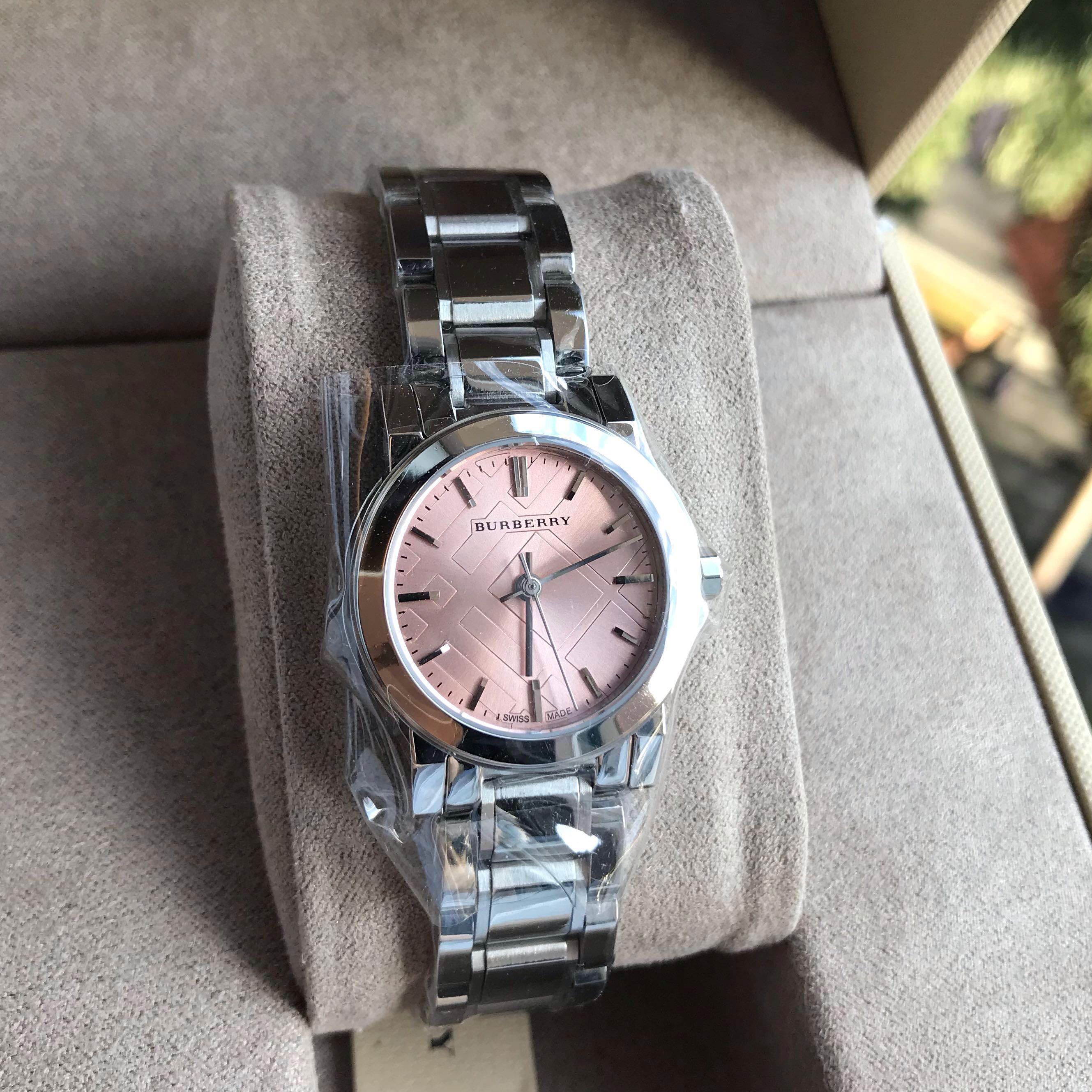 pink burberry watch