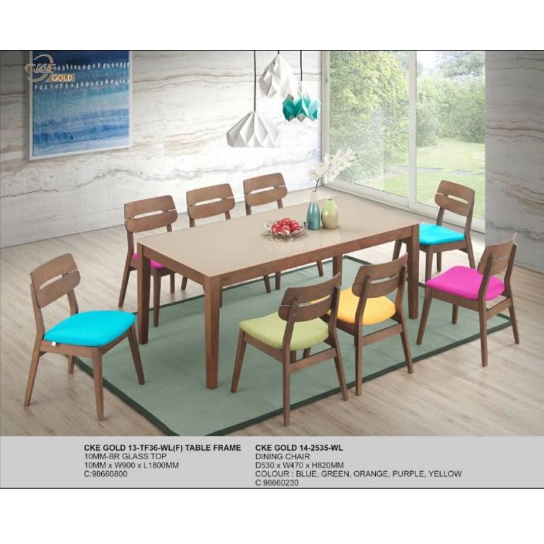Cke Dining Table With Glass Top Tf36 Home Furniture Others On