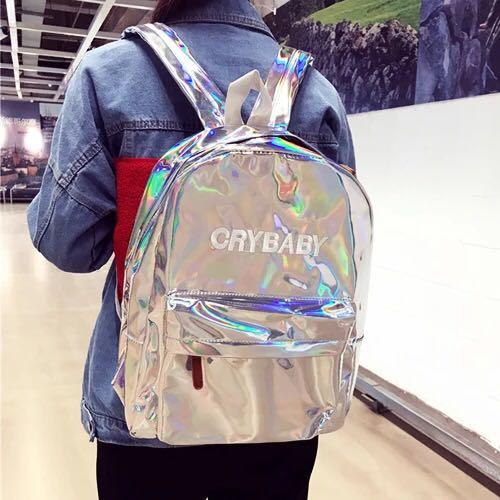crybaby holographic backpack
