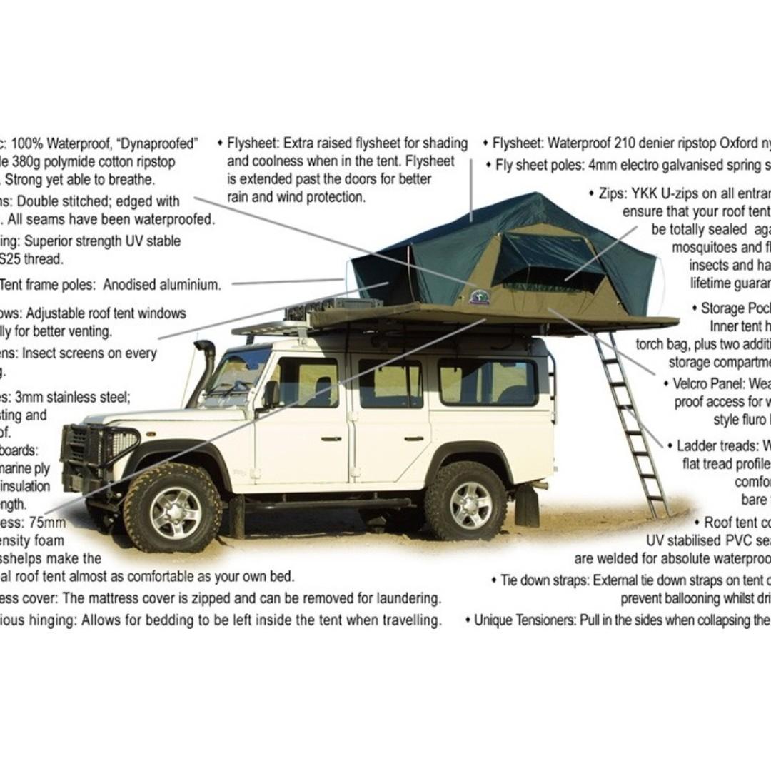 Hannibal 1 2m Roof Top Tent For Camping Road Trip 4x4 Landrover Defender Hsehn1201 Travel Travel Essentials Outdoor Camping On Carousell