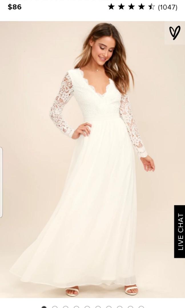 Lulus white long dress clearance
