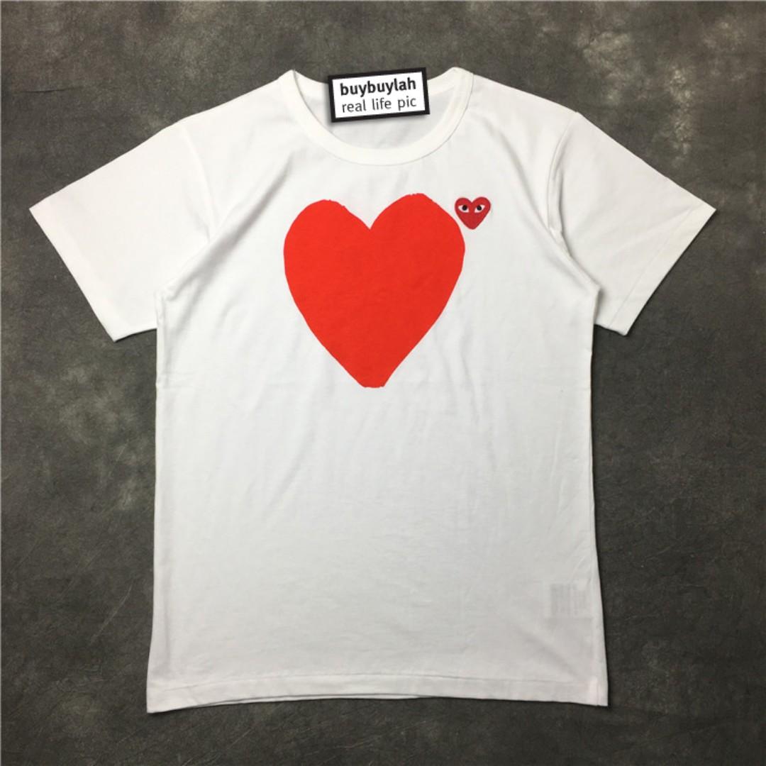 Men M • Japan Front u0026 Back Red Heart Logo White T-shirt, Men's Fashion,  Tops u0026 Sets, Tshirts u0026 Polo Shirts on Carousell