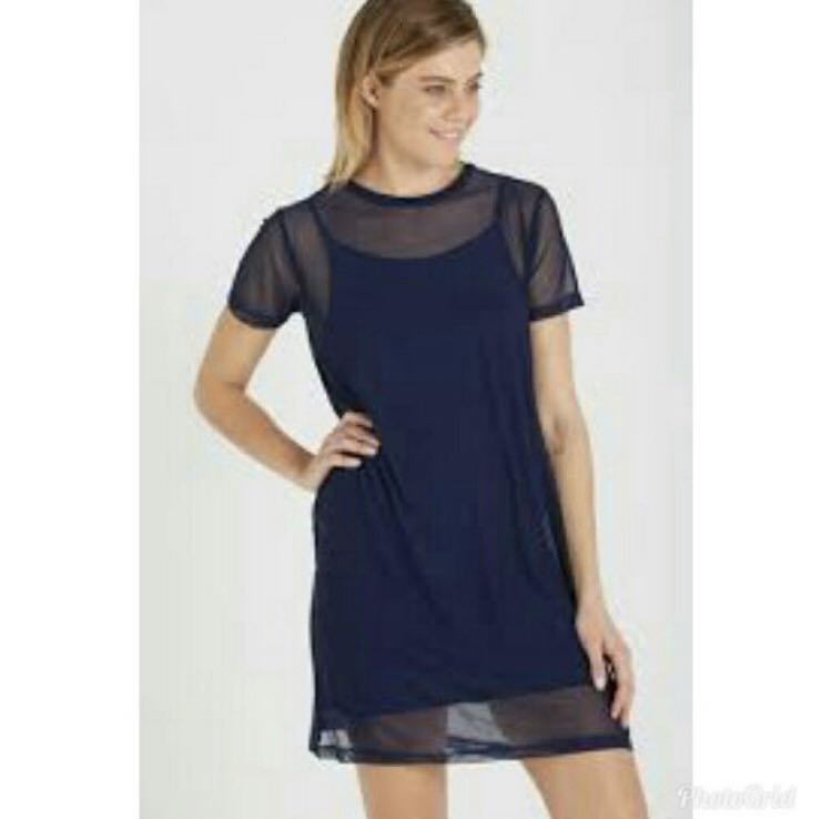 Black overlay shirt dress Clearance
