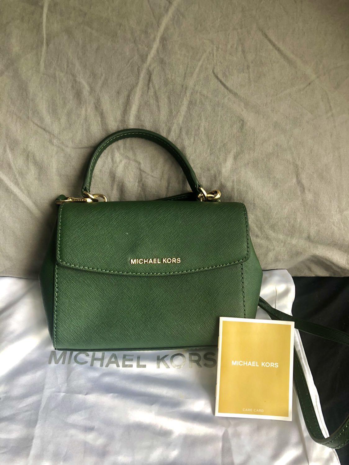 Michael Kors Green Small Saffiano Crossbody Bag, Luxury, Bags & Wallets on  Carousell