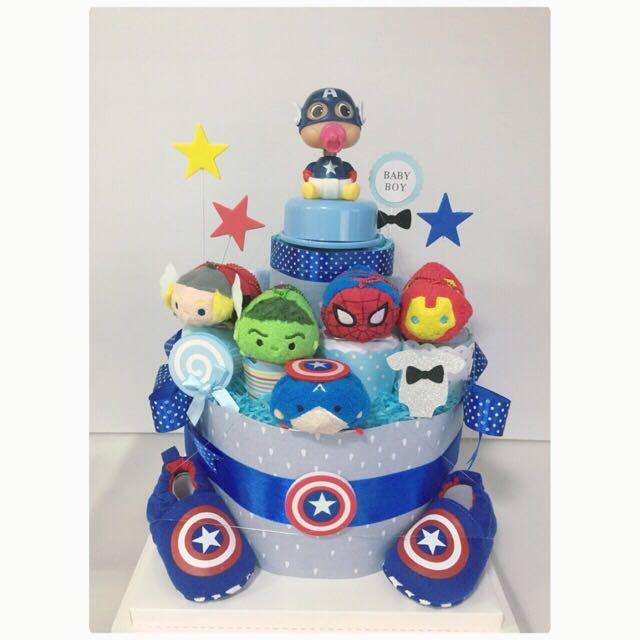 superhero diaper cake