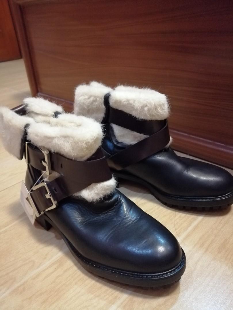 Zara Winter Boots With Fur Bnwt Women S Fashion Shoes Boots