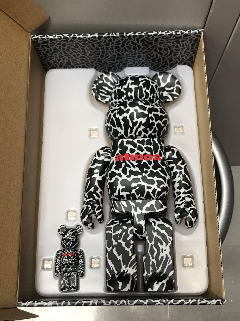 中古400% 100% bearbrick be@rbrick atmos elephant, 興趣及遊戲, 玩具