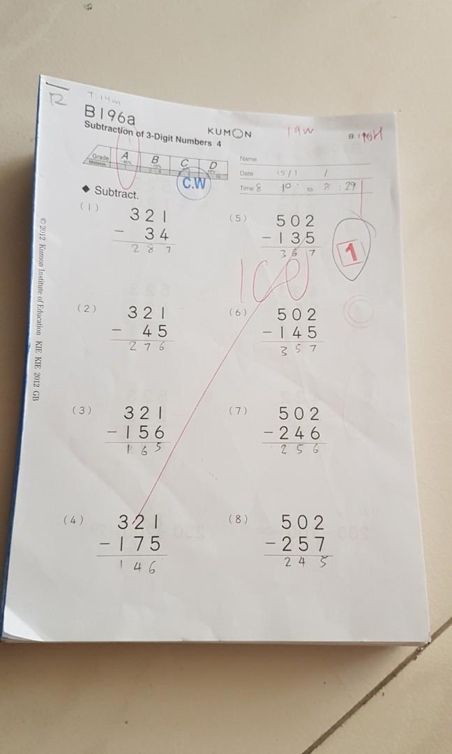 ðŸ˜Š 400pgs Lvl B Kumon Maths worksheets, Hobbies & Toys, Books ...