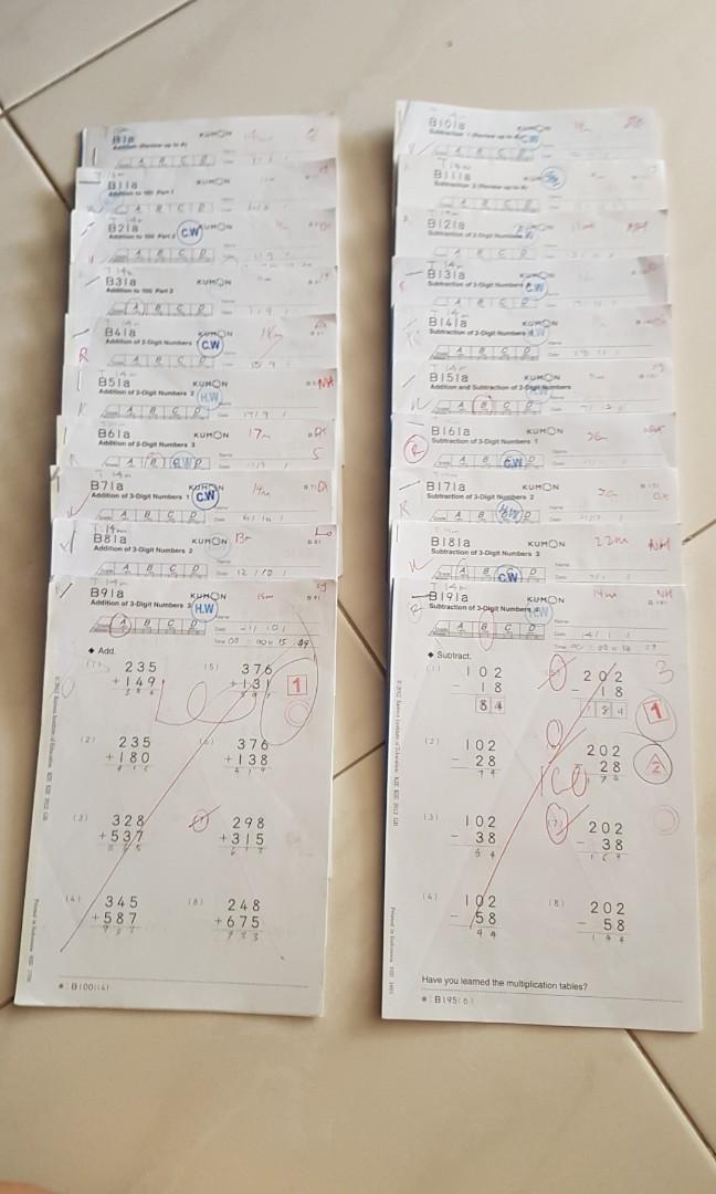 400pgs lvl b kumon maths worksheets hobbies toys books magazines assessment books on carousell