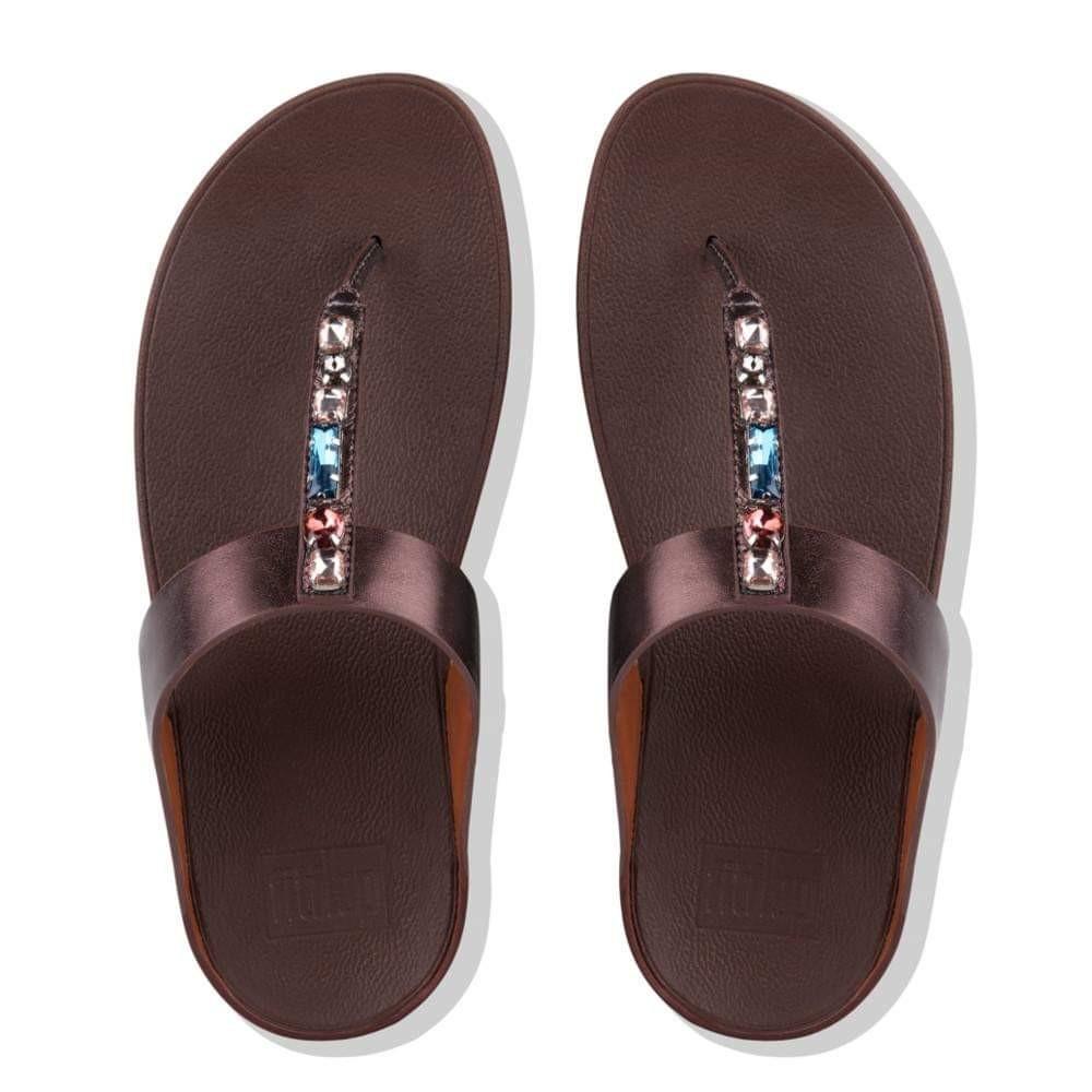 Authentic Fitflop FINO Bejewelled Leather Toe Sandals UK3 Women s Fashion Footwear Flats on Carousell