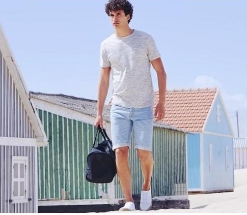 MEN denim skinny Jorts shorts pants 