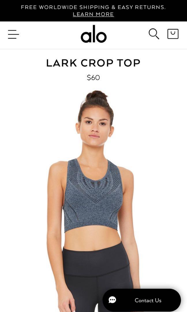 BRAND NEW ALO YOGA LARK CROP TOP Women s Fashion Activewear on Carousell