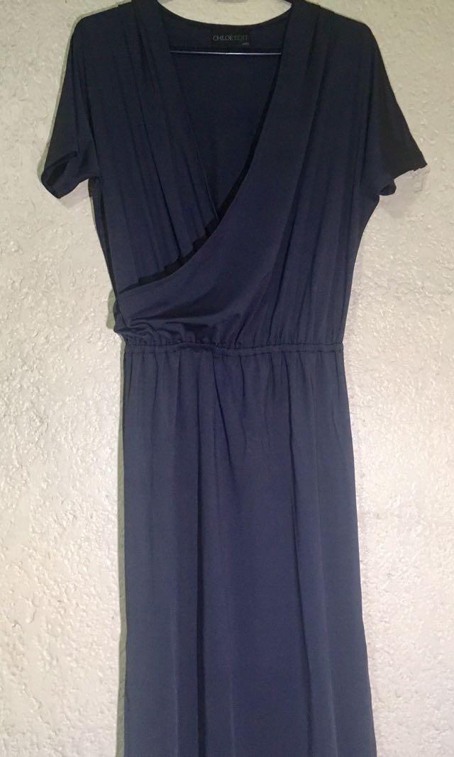 dark gray maxi dress