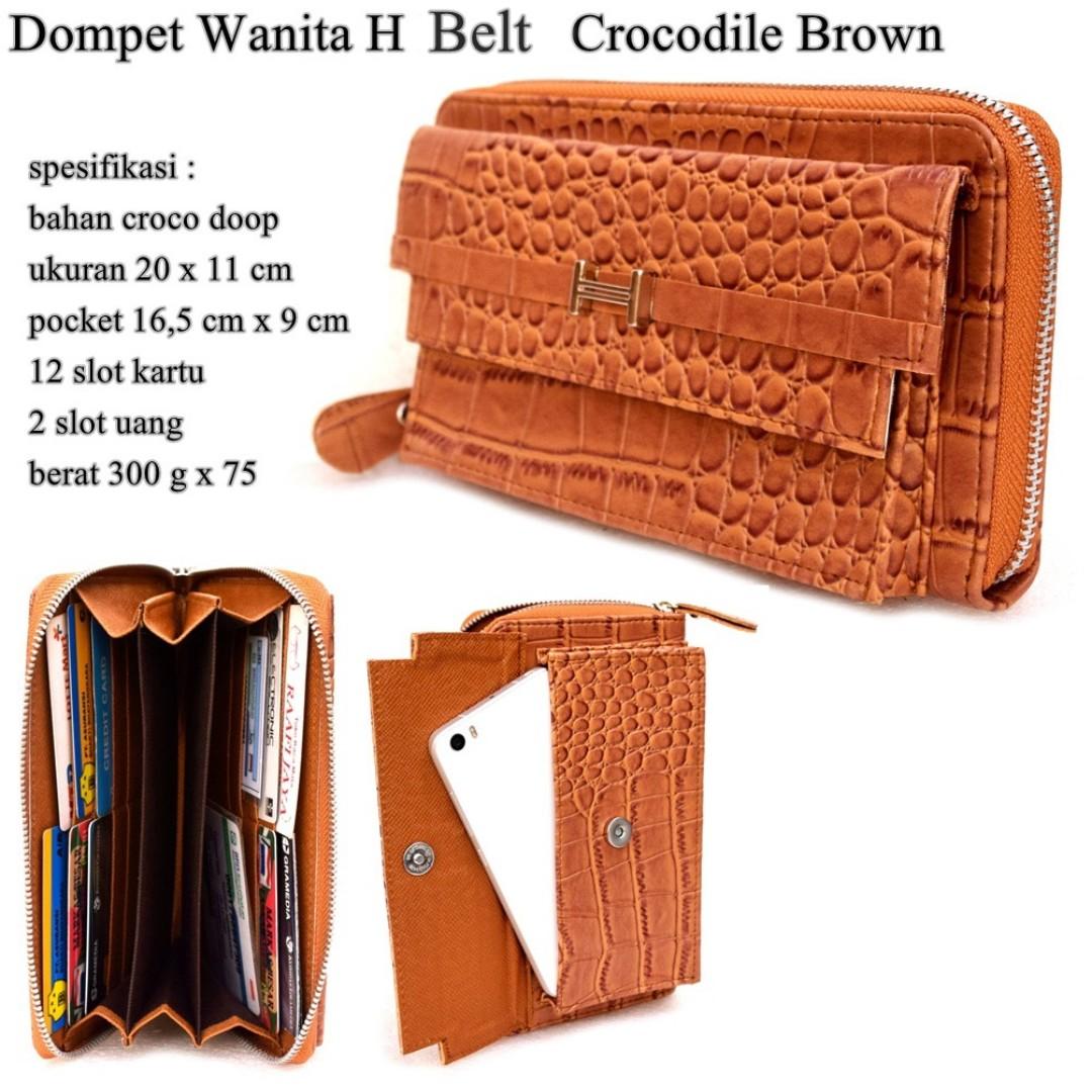 Dompet Hp Wanita Serbaguna Bahan Kulit Buaya Coklat Fesyen Wanita Tas Dompet Di Carousell