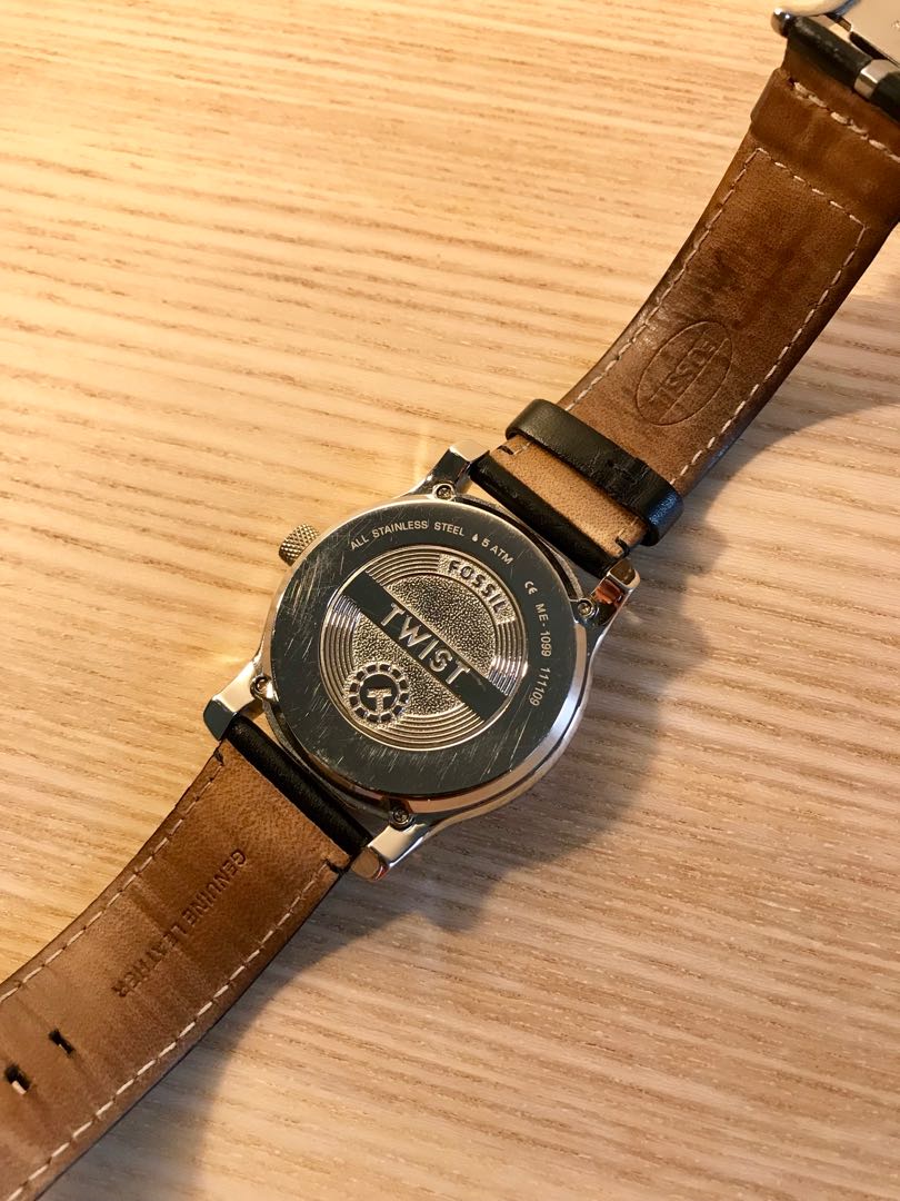 Fossil semi skeleton dress watch ME1099