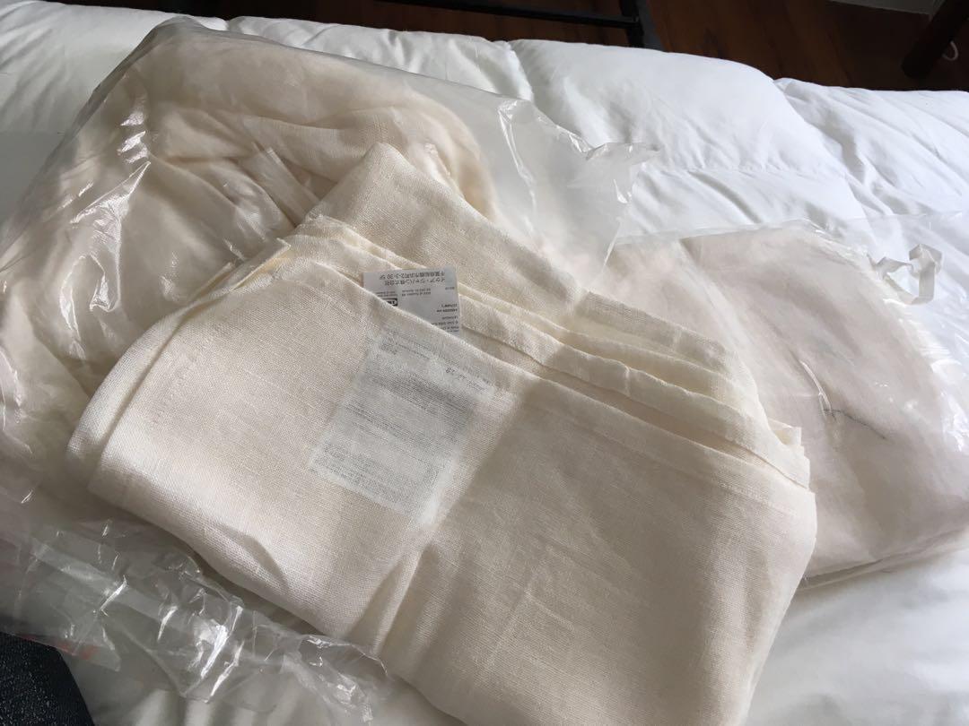 Ikea Off White Linen Curtains Design Craft Craft Supplies Tools On Carousell