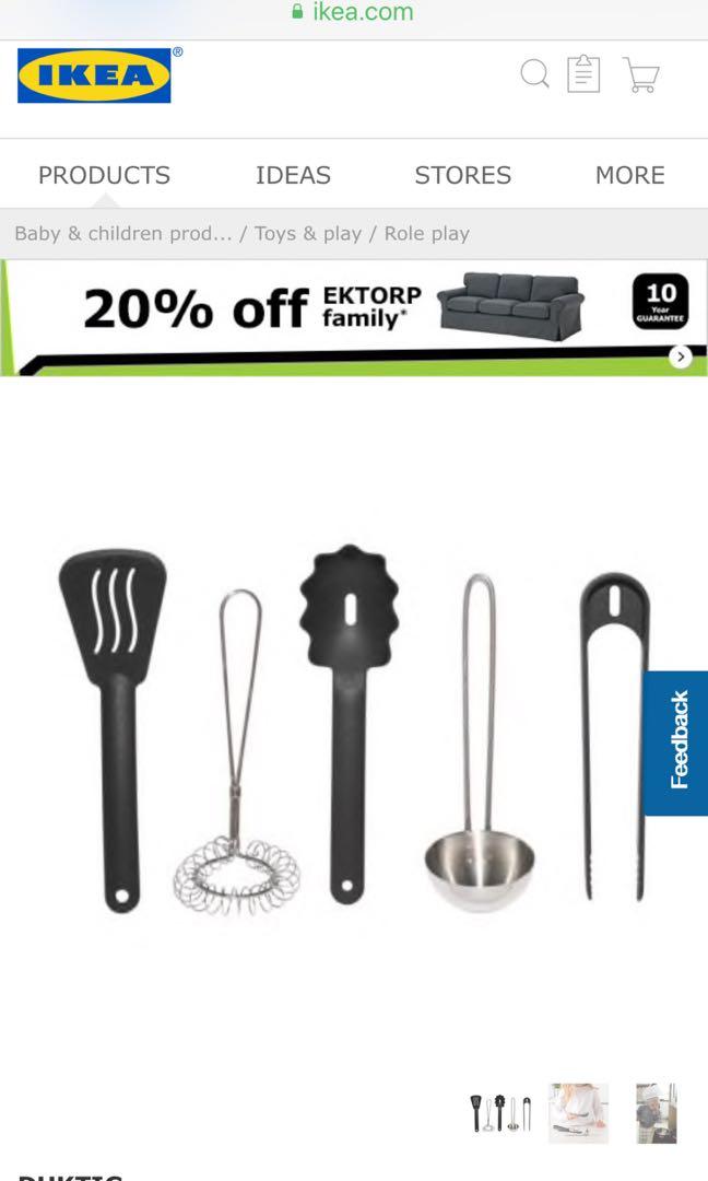 IKEA toy kitchen utensils (set of five), Babies & Kids, Baby Nursery