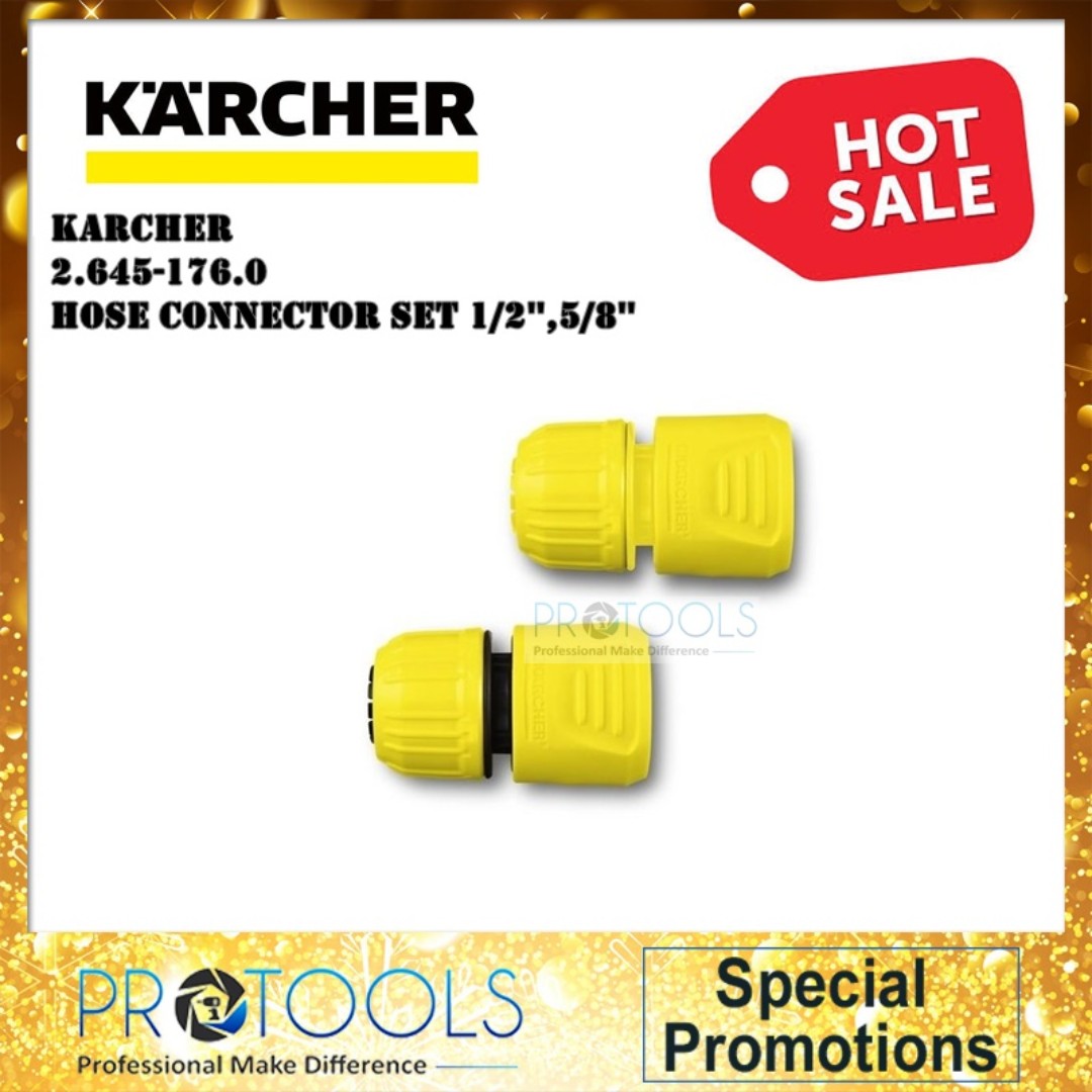KARCHER HOSE CONNECTOR SET 1/2",5/8", Furniture & Home Living