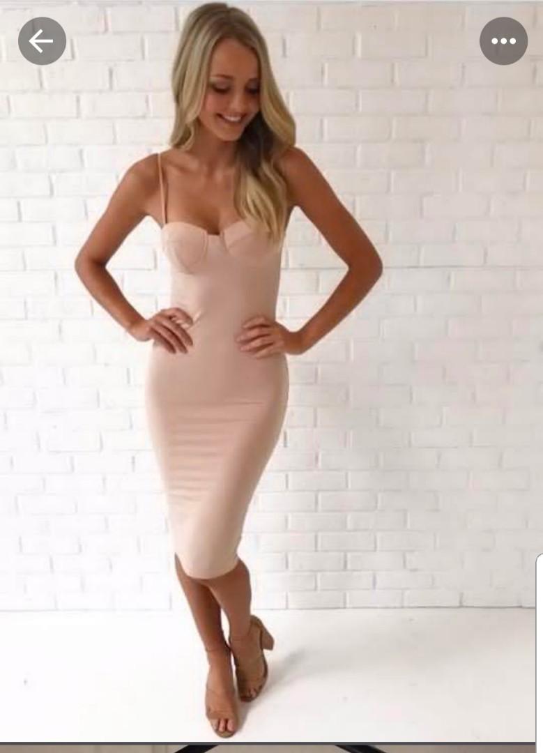 Nude fitted dress Clearance