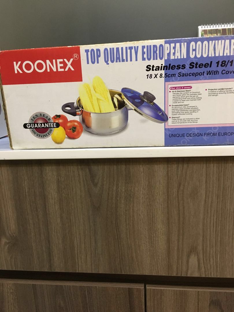 Koonex cookware stainless steel, Furniture & Home Living, Kitchenware ...