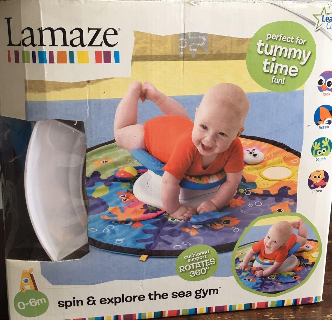 lamaze tummy time spin and explore sea gym