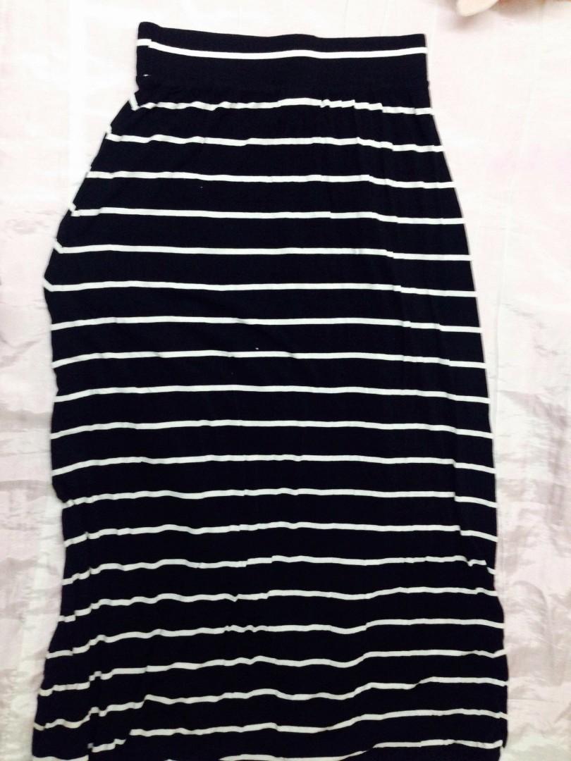 Long Palda Black and white stripe FREE SHIPPING, Women's Fashion, Tops ...