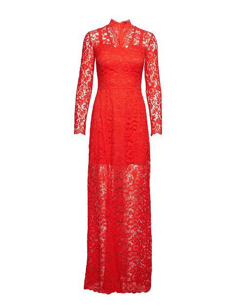 Guess Red Slit Lace Dress 
