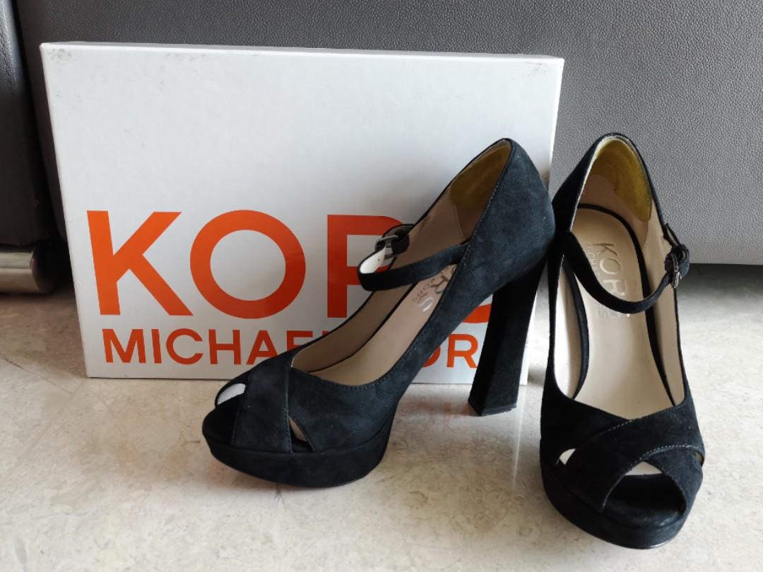 michael kors black high heel shoes