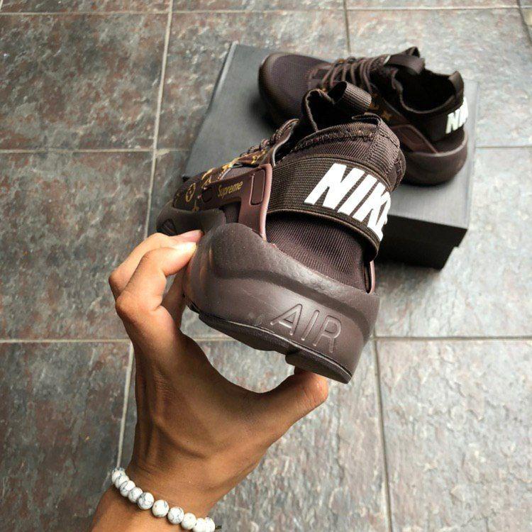 Supreme Louis Vuitton Nike Air Huarache Run Monogram Brown Shoes