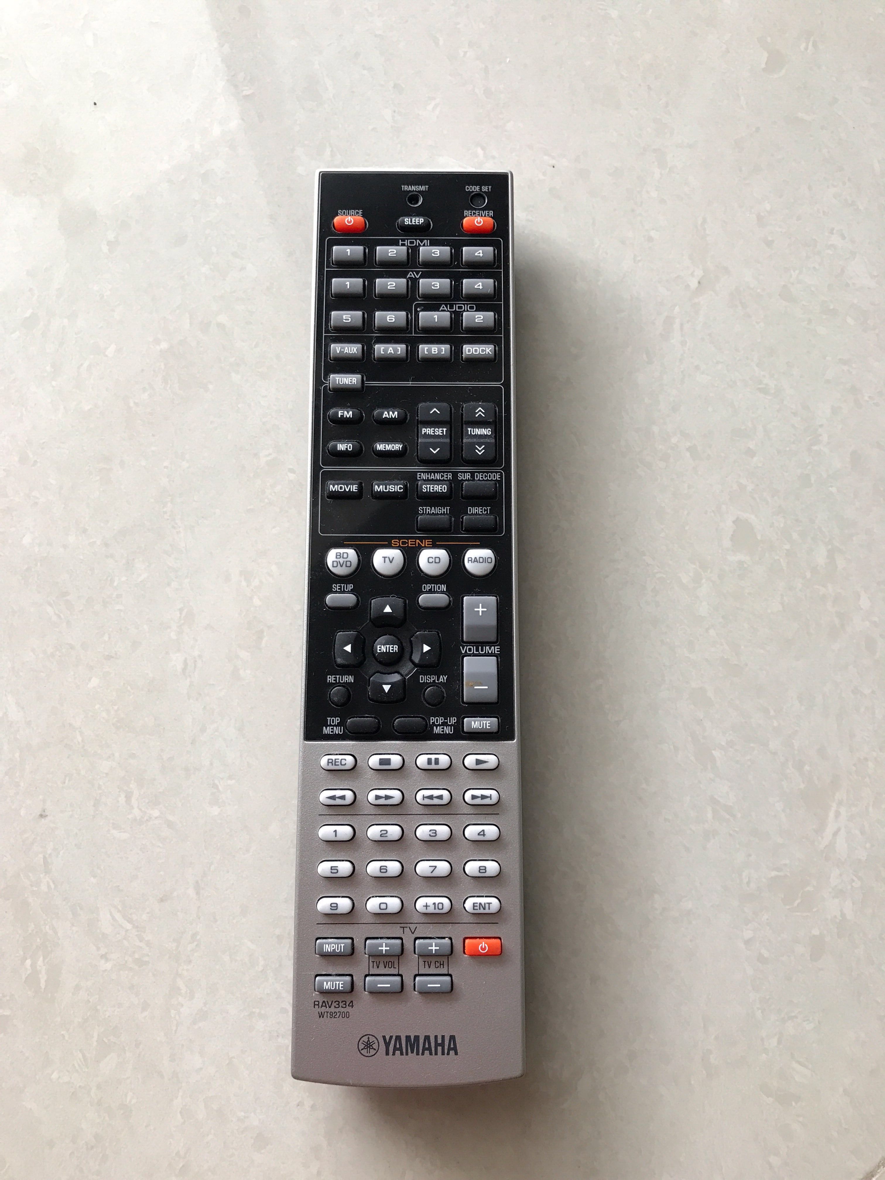 Original Yamaha Remote Control RAV334 for AV Receivers, TV & Home