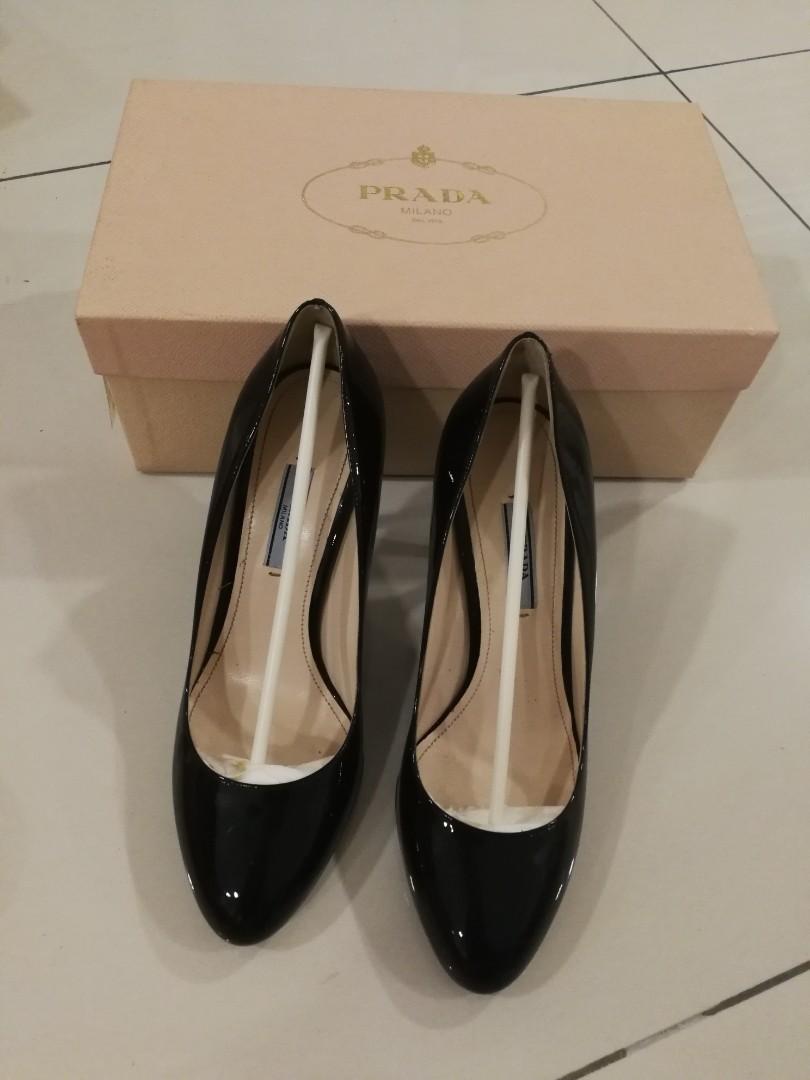 PRADA black high heels, Women's Fashion 