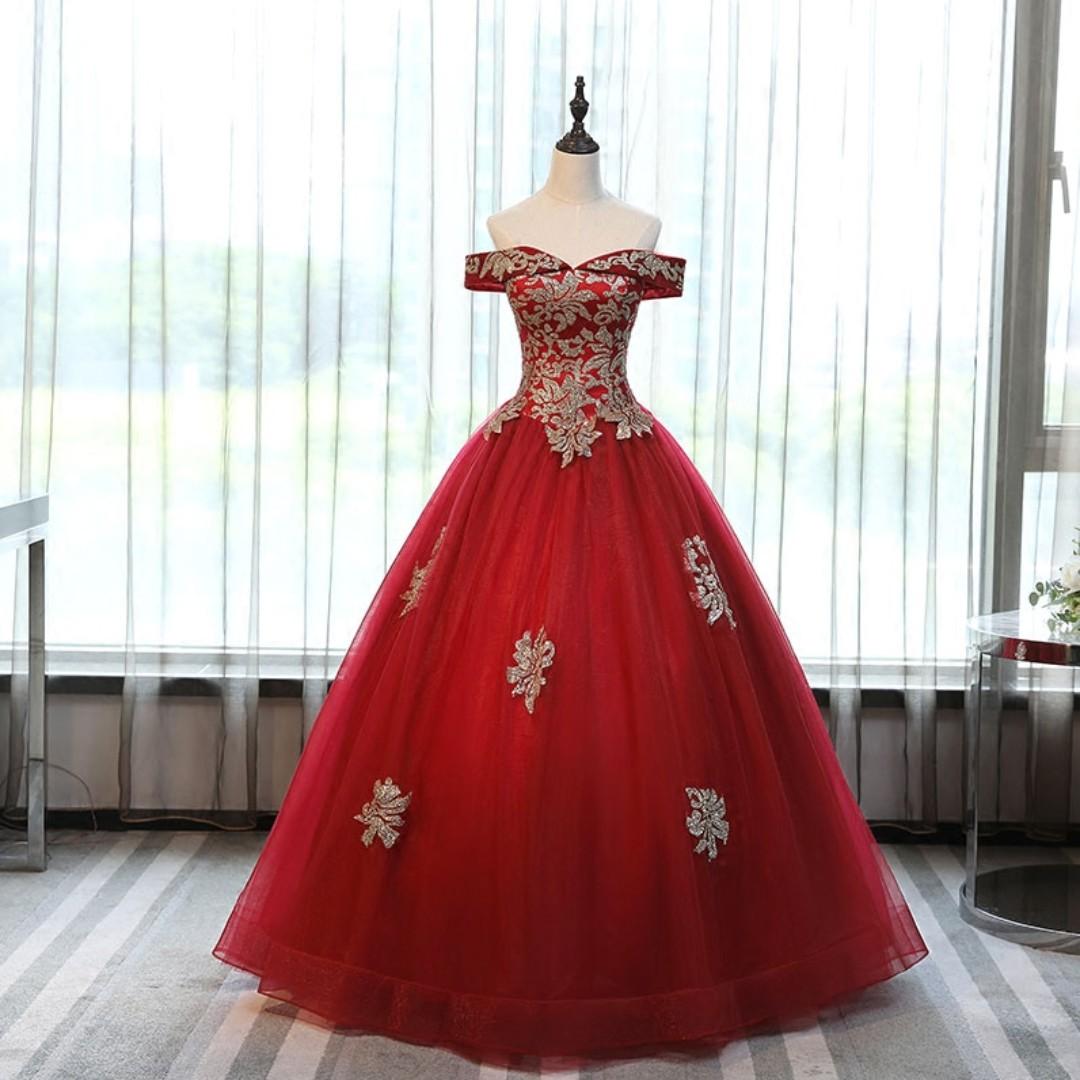 Red and gold prom dresses 2019 on sale
