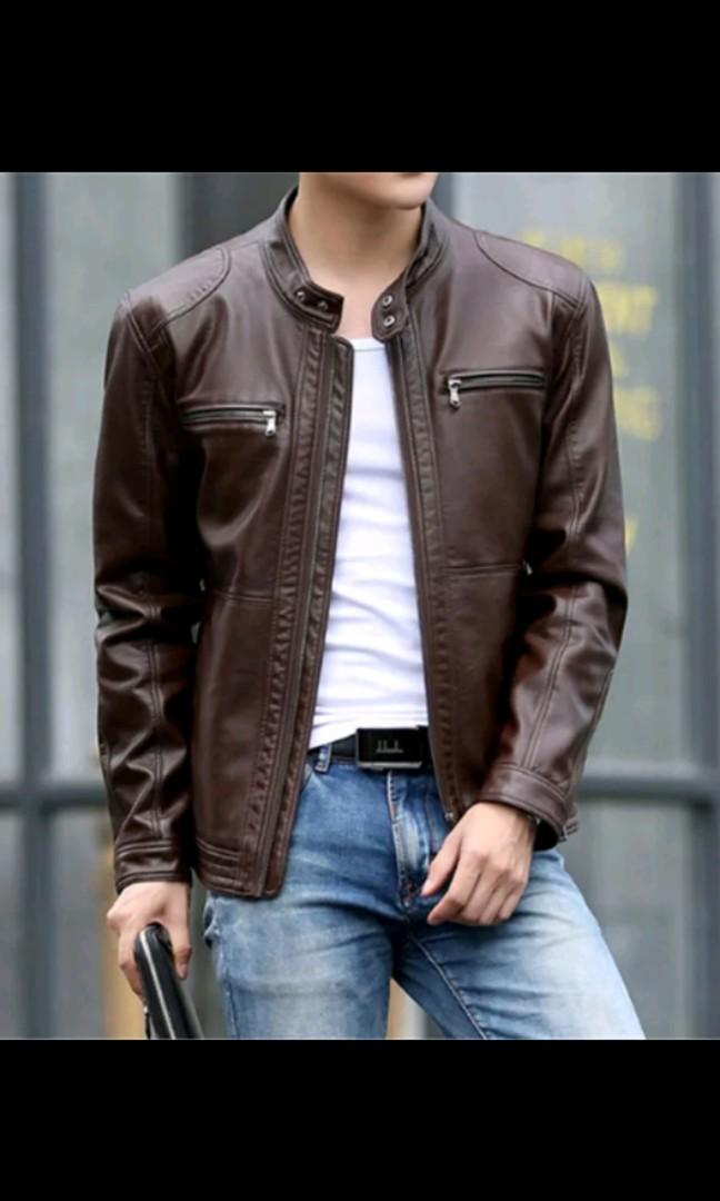 Pu Leather Jacket Men Red Brown Black Kaki Plus Size S Fashion Clothes Outerwear On Carou - Plus Size Cognac Leather Jacket Pu Leather Jacket Men Red Brown Black Kaki Plus Size S Fashion Clothes Outerwear On Carou - Plus Size Cognac Leather Jacket