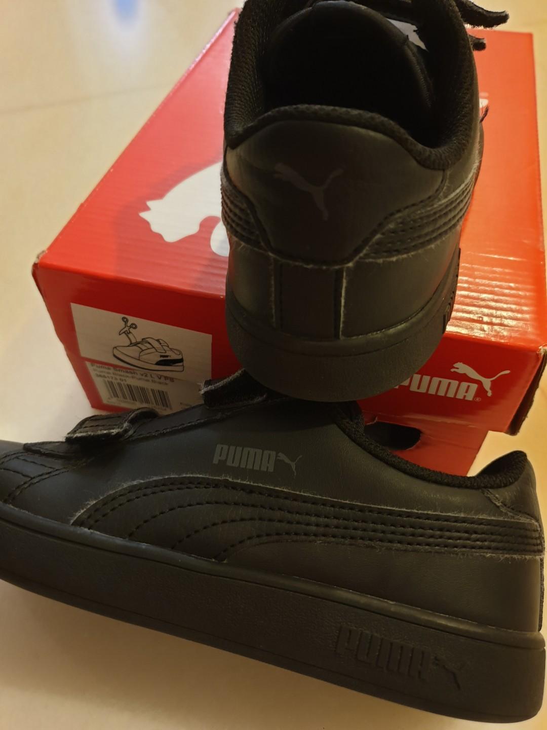 puma school shoes black