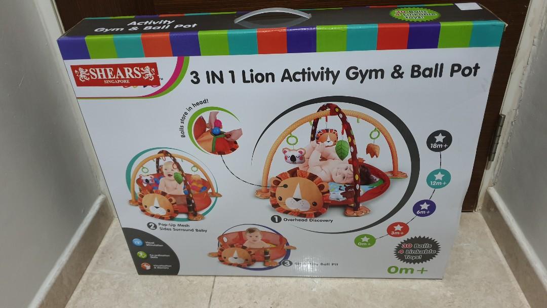 Shears 3 In 1 Lion Activity Gym Ball Pot Baby 0 Mths Play Mat