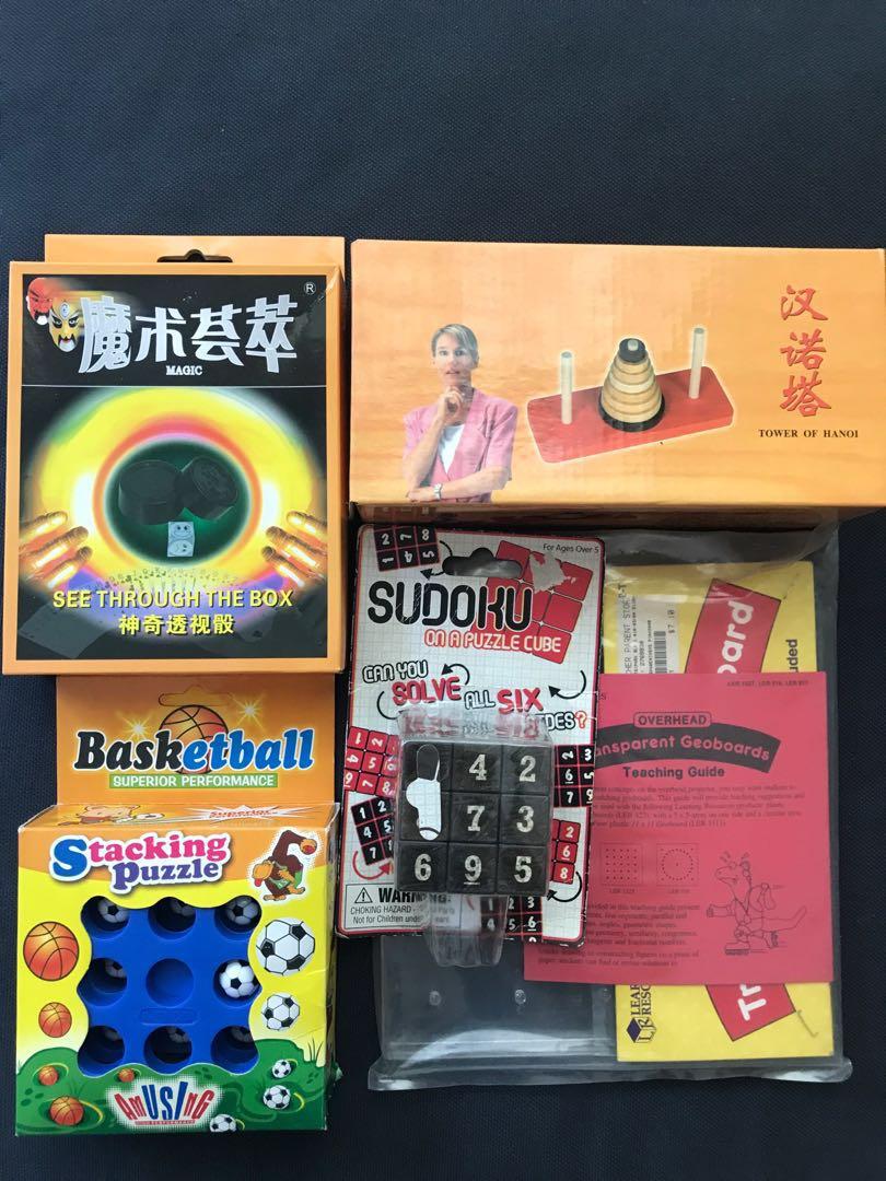 Sudoku, tower of Hanoi, Basketball geoboard, Everything Else on Carousell