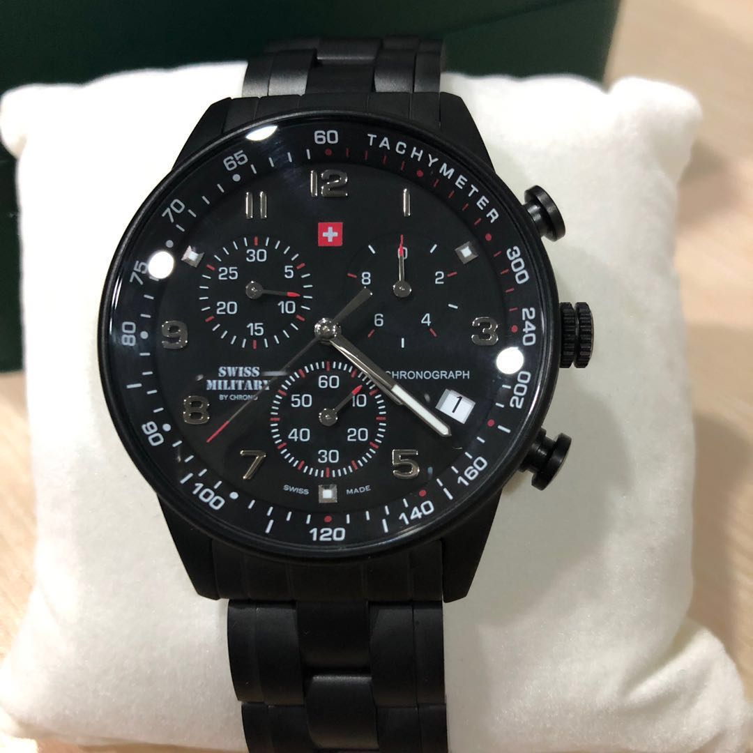 Swiss military black watch shop