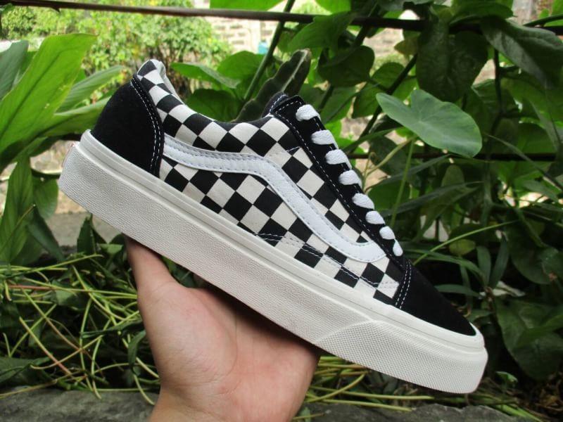Vans Oldskool Checkerboard Og Fesyen Pria Sepatu Sneakers Di