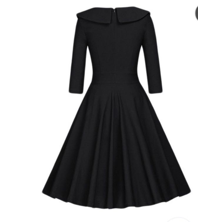 Kongqtee 1950s Dresses For Women Vintage Rockabilly Short Sleeve