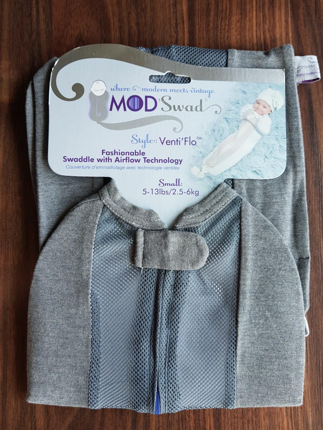 Woombie Venti Flo Mod'Swad Sleep Sack Swaddle Metro with Blue Zip 5