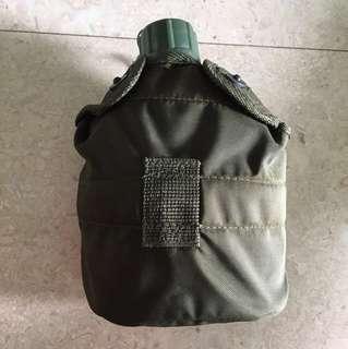 Army Water Bottle with Metal Drinking Cup and Pouch