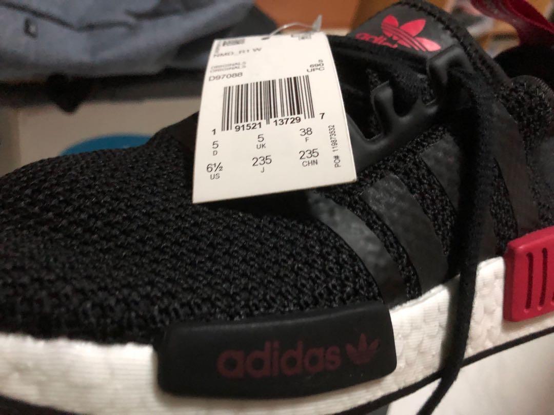 Adidas originals nmd r1  women's black/tactile rose/bold red clearance